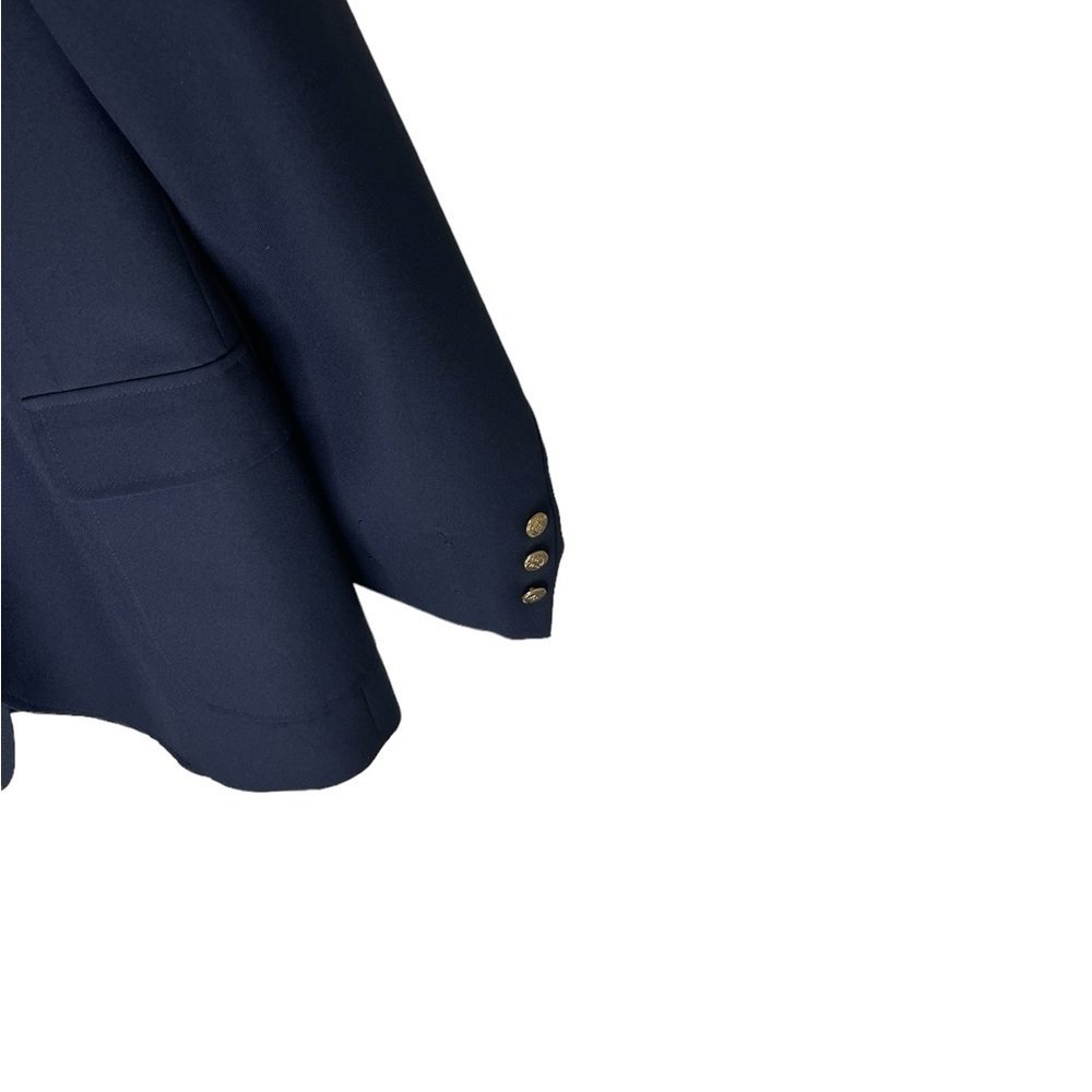 Edward’s Navy Blue Men’s Blazer size 48 L single breasted gold metal buttons - Picture 5 of 7